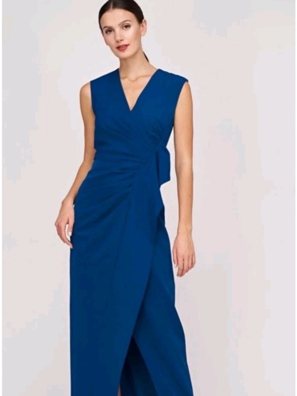 Unworn Kay Unger Frances Column Gown Dress in Dark Ink